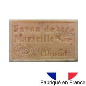 Marseille soap 125 gr. with vegetable oils and organic olive oil. 72% oil. (Abricot)