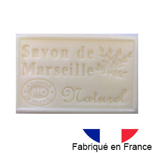 Marseille soap 125 gr. with vegetable oils and organic olive oil. 72% oil. (Naturel)
