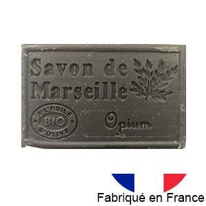 Marseille soap 125 gr. with vegetable oils and organic olive oil. 72% oil. (Opium)