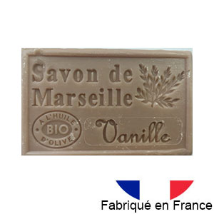 Marseille soap 125 gr. with vegetable oils and organic olive oil. 72% oil. (Vanille)