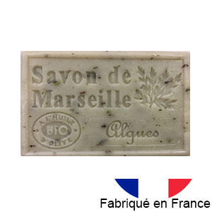 Marseille soap 125 gr. with vegetable oils and organic olive oil. 72% oil. (algue)