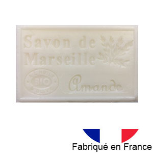 Marseille soap 125 gr. with vegetable oils and organic olive oil. 72% oil. (amande)