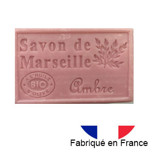 Marseille soap 125 gr. with vegetable oils and organic olive oil. 72% oil. (ambre)
