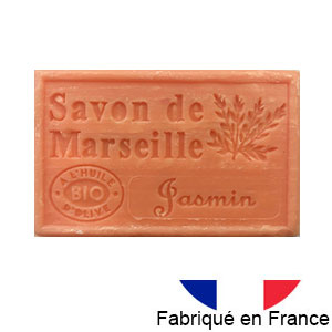 Marseille soap 125 gr. with vegetable oils and organic olive oil. 72% oil. (jasmin)