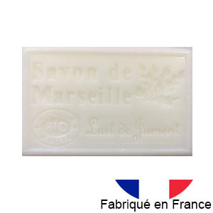 Marseille soap 125 gr. with vegetable oils and organic olive oil. 72% oil. (lait de jument)
