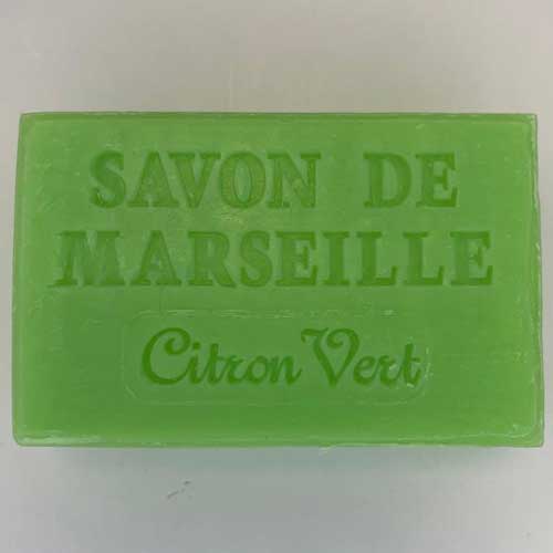 Marseille soap 60 gr. with vegetable oils and organic olive oil (Citron vert)