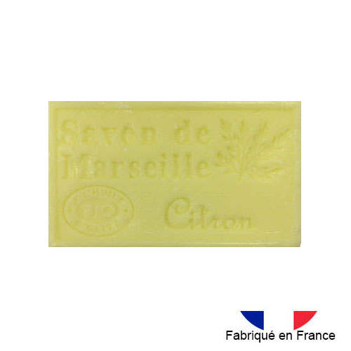 Marseille soap 125 gr. with vegetable oils and organic olive oil. 72% oil. (Citron)