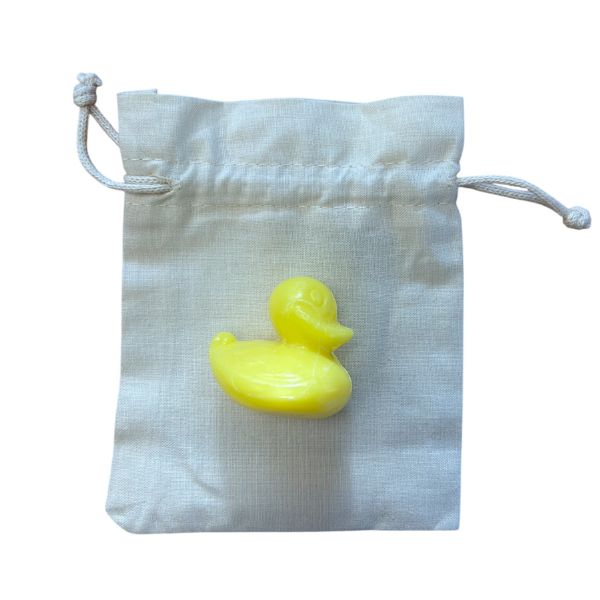 Savons fantaisie dans un sac coton (savon canard)