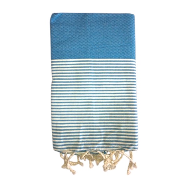 Fouta Nid D'Abeille Raye (TURQ)