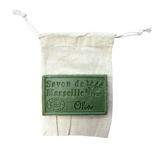 Savon de Marseille parfum 125g avec sac coton