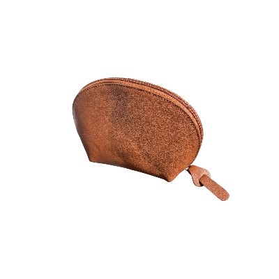 Trousse de maquillage femme (Trousse ronde marron)