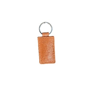 Porte-cl�s rectangle en cuir (rectangle cuir marron)